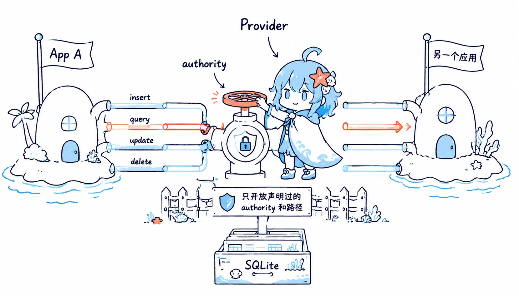 自定义ContentProvider跨程序共享数据示意